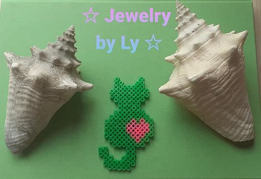 Handmade koelkastmagneet kat groen Jewelry by Ly - 0
