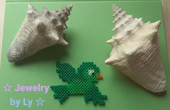 Handmade koelkastmagneet vogel groen Jewelry by Ly - 0