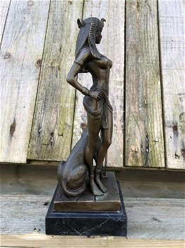 bronzen beeld van Cleopatra , panter - 5