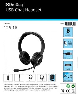 USB Chat Headset aansluiting USB op PC Laptop