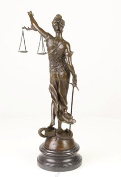 bronzen beeld Vrouwe Justitia , brons , beeld - 5