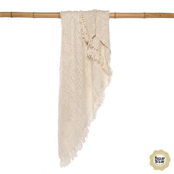 S’il vous Plaid van Bazar Bizar – AANBIEDING – Beige of Cream - 5