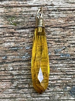 Gouden hanger met citrien edelsteen - 0
