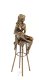 brons beeld , pikante dame op barkruk , brons ,pikant - 4 - Thumbnail