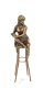 brons beeld , pikante dame op barkruk , brons ,pikant - 5 - Thumbnail