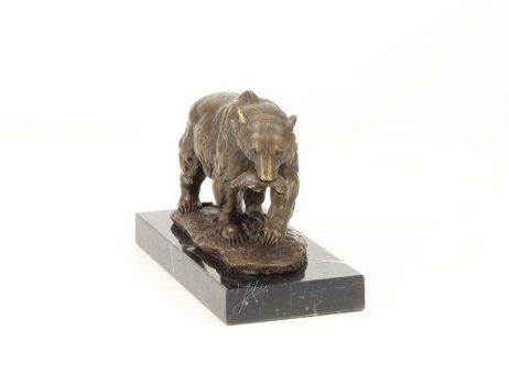 Een mooi bronzen beeld van een grizzly beer ,brons , beeld - 1