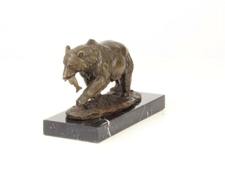 Een mooi bronzen beeld van een grizzly beer ,brons , beeld - 2