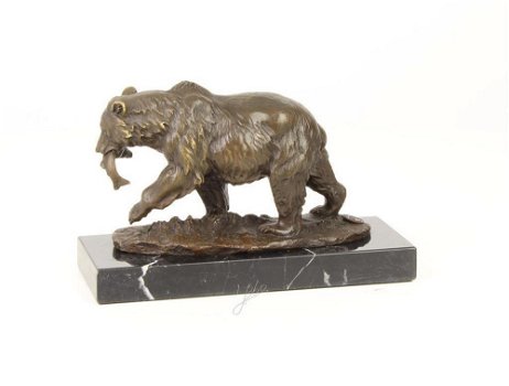 Een mooi bronzen beeld van een grizzly beer ,brons , beeld - 3