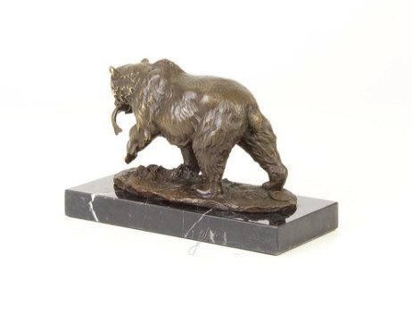 Een mooi bronzen beeld van een grizzly beer ,brons , beeld - 4