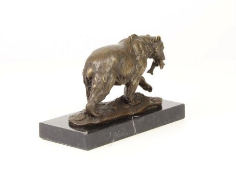 Een mooi bronzen beeld van een grizzly beer ,brons , beeld - 6