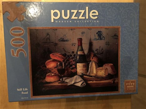 Still Life Food. - KING Puzzle Wooden Collection 500 stukjes (Nieuw) - 0