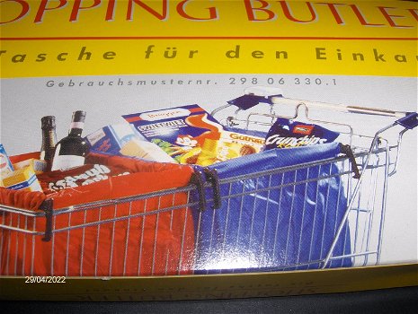 Shopping Butler-Tas voor de Winkelwagen van de Supermarkt met 2 Hangbeugels+ Twee Portemonnees. - 2