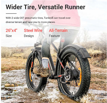 Eleglide Tankroll Electric Mountain Bike 26*4.0 Inch Fat Tires 250W - 4