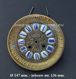 Pendule deur/ wijzerplaat =geslepen vlak glas =48069