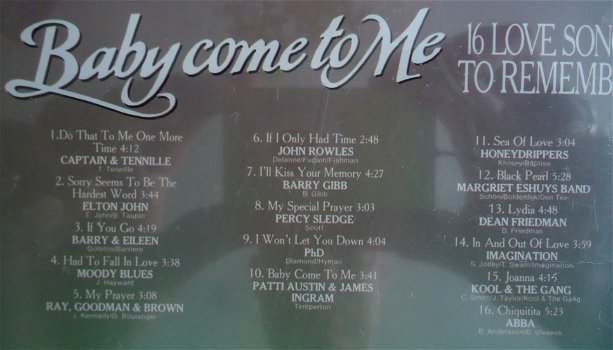 De verzamel-CD Golden Love Songs Volume 4: Baby Come To Me. - 1