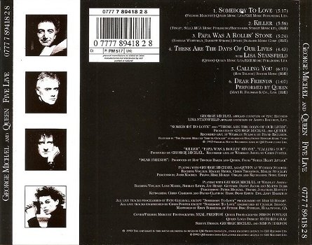 CD - George Michael and Queen - Five Live - 1