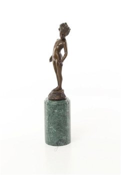 meisje met roos , brons beeld - 2