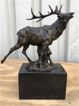 Een brons beeld van een hert , hert - 1