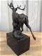 Een brons beeld van een hert , hert - 4 - Thumbnail