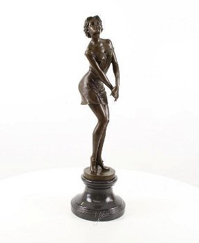 brons beeld , denker vrouw - 6