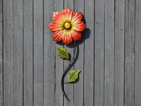 muurdecoratie , bloem , rood , gele bloem - 0