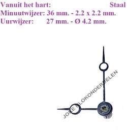 = Wijzers Franse pendule = 48127
