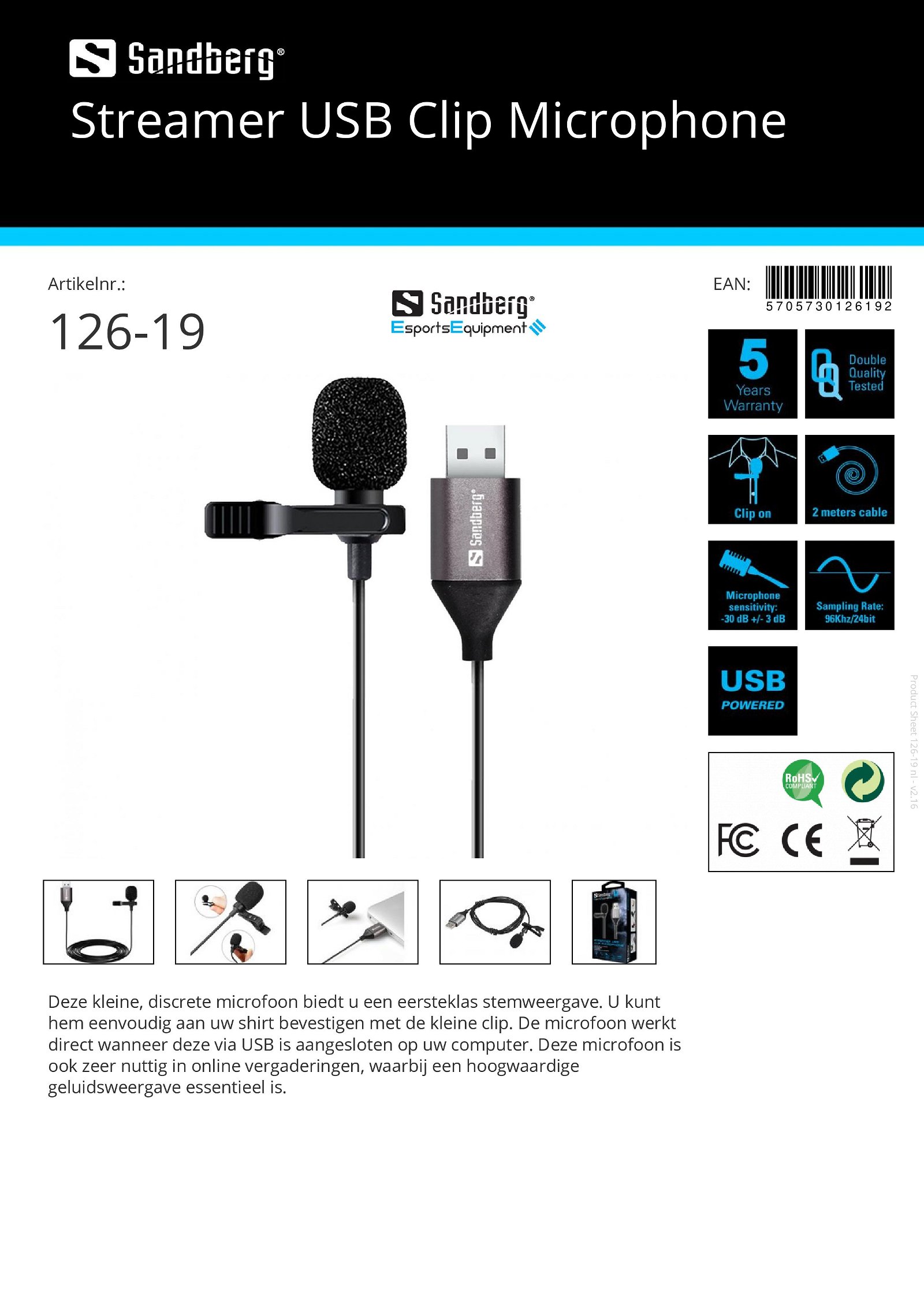 Streamer USB Clip Microphone kleine discrete microfoon - Afbeelding 5