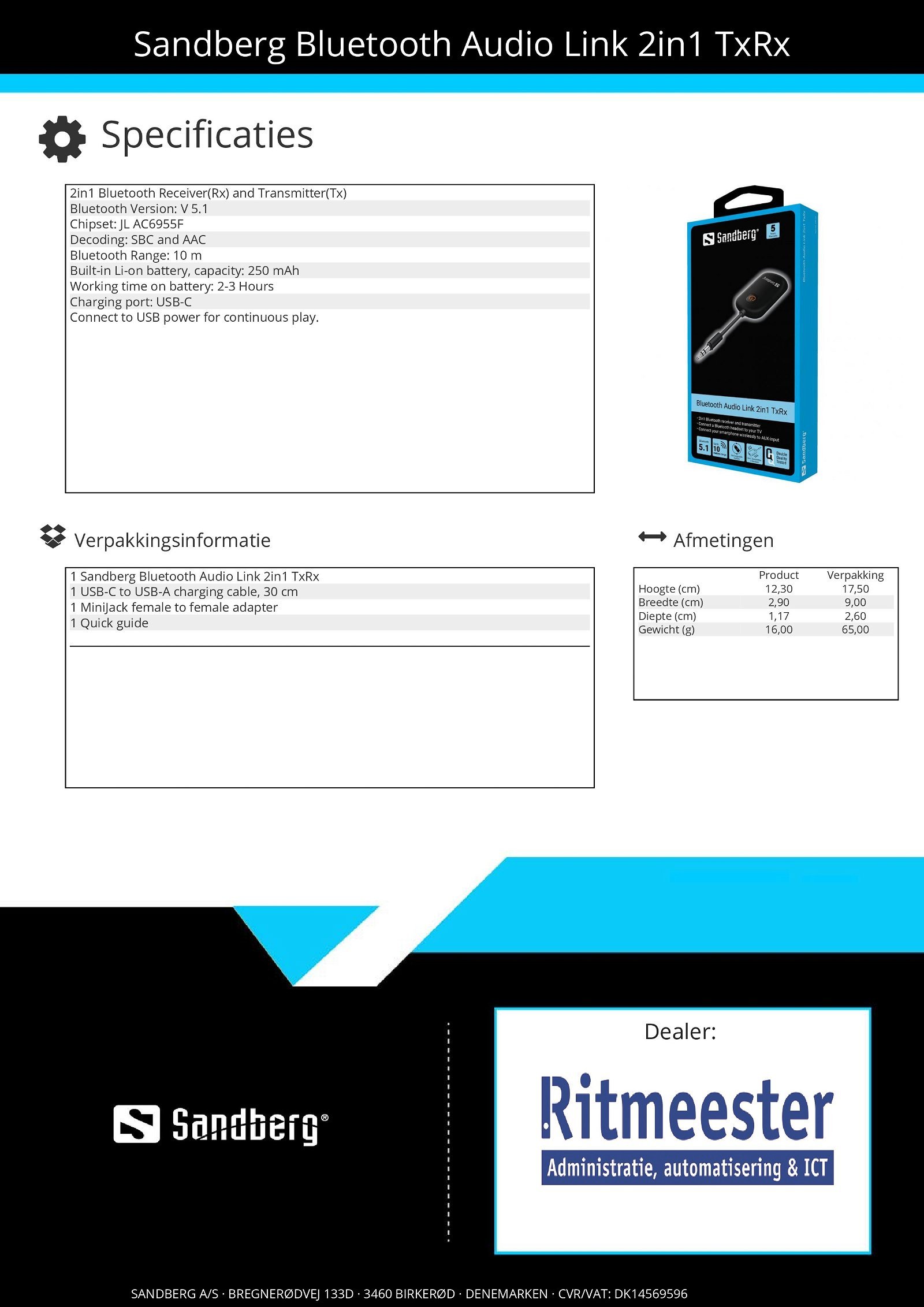 Bluetooth Audio Link 2in1 TxRx - Afbeelding 3