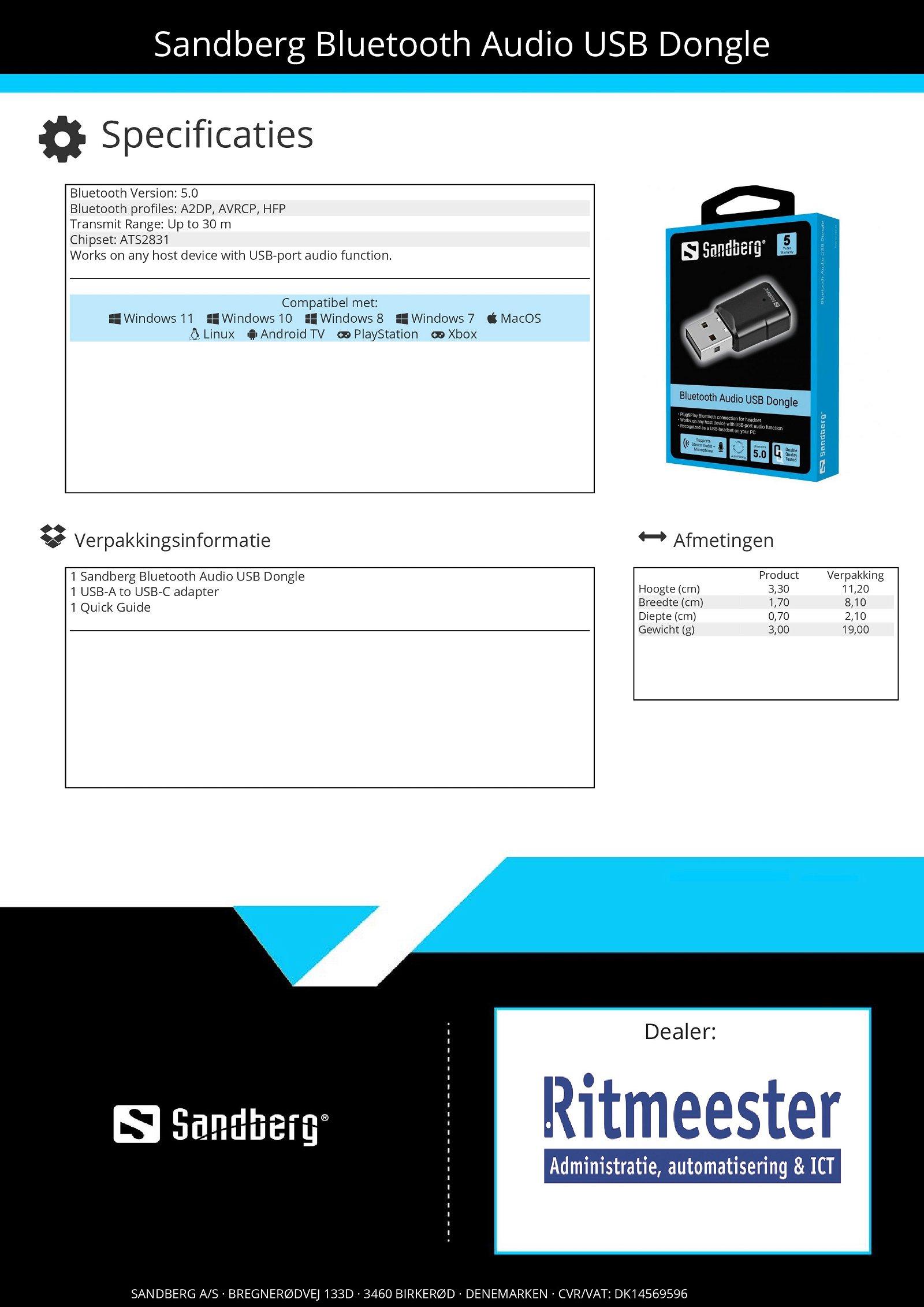 Bluetooth Audio USB Dongle draadloos verbinding maken Bluetooth-headset naar computer of console - Afbeelding 4