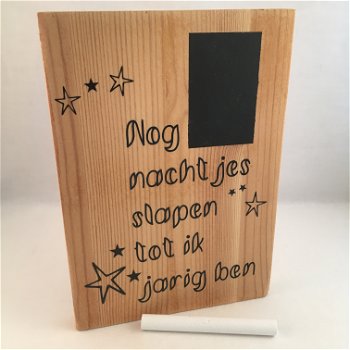 Decoratie tekstbord (hout) thema Aftellen naar een verjaardag - 0