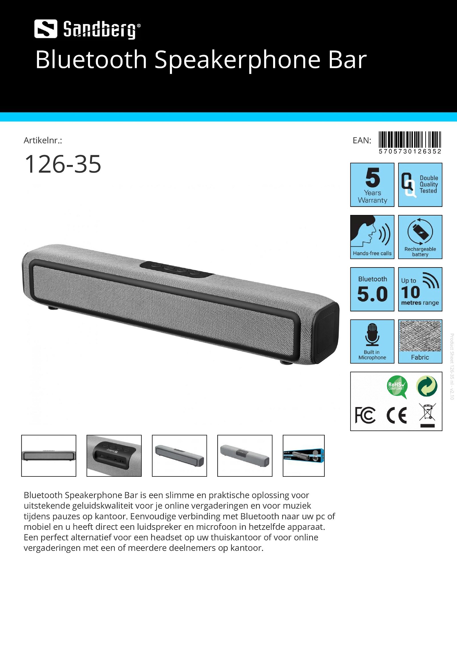 Bluetooth Speakerphone Bar geschikt voor alle merken - Afbeelding 4