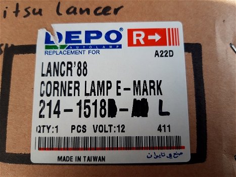 Mitsubishi Lancer IV (88-94) Colt III (88-92) Corner Lamp Depo 01-214-1518 L - 3