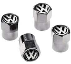 Auto ventieldopjes met VW logo.