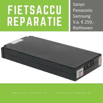 Fietsaccu revisie dmv. A-merk Sanyo-, Panasonic- of Samsung cellen - 0