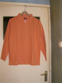 Kingfield Oranje Polo+Bruin T Shirt Zara+T Shirt van Men+T Shirt Zara+Guy Laroche Trui. - 1