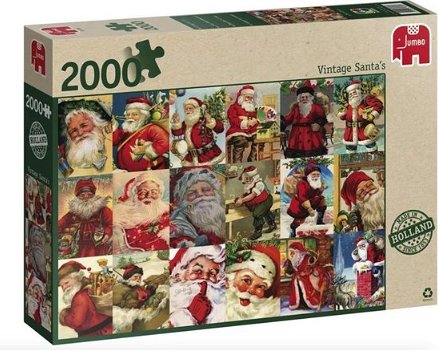 Jumbo Premium Collection Puzzel Vintage Santa's - Legpuzzel - 2000 stukjes - 0