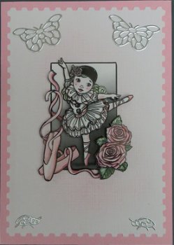 Pierrot danst ballet (rechthoekige kaart) - 0