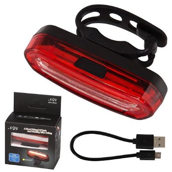 Oplaadbaar LED achterlicht met USB aansluiting - 0