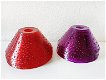 16 glazen lampenkappen in rood en paars - 1 - Thumbnail