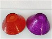 16 glazen lampenkappen in rood en paars - 2 - Thumbnail