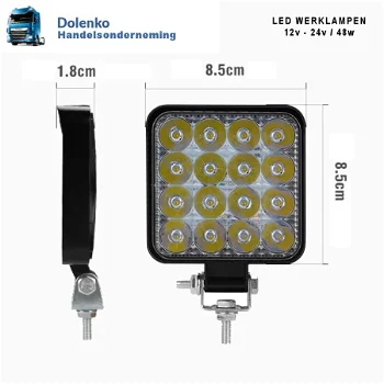 AANBIEDING LED WERKLAMPEN 12V-24V / 48W VANAF 2 STUKS - 6