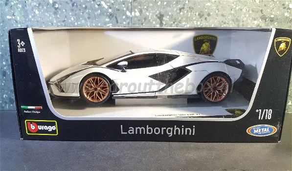 Lamborghini Sián FKP 37 wit 1:18 Bburago - 3