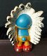 Vintage Indian chief smurf met zwarte verentooi 20144 - 2 - Thumbnail