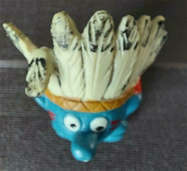 Vintage Indian chief smurf met zwarte verentooi 20144 - 4