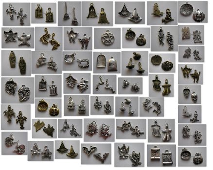ruim 2500 verschillende soorten charms van tibetaans zilver - 1