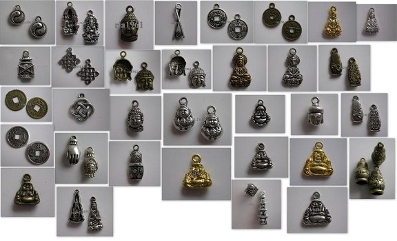 ruim 2500 verschillende soorten charms van tibetaans zilver - 3