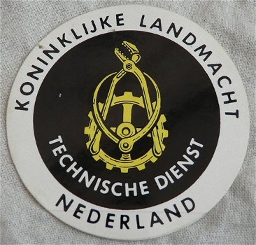 Sticker, Technische Dienst, Nummer 6, Koninklijke Landmacht, jaren'80.(Nr.1) - 0