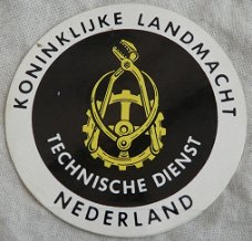 Sticker, Technische Dienst, Nummer 6, Koninklijke Landmacht, jaren'80.(Nr.1)