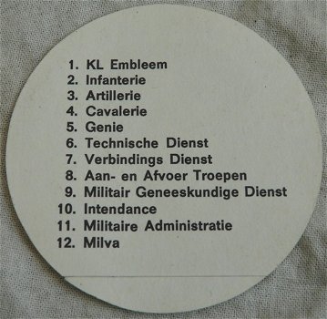 Sticker, Technische Dienst, Nummer 6, Koninklijke Landmacht, jaren'80.(Nr.1) - 2