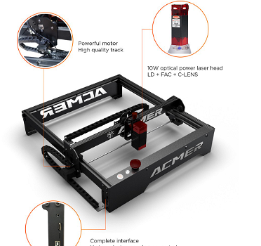 ACMER P1 10W Laser Engraver Cutter, 0.06x0.08mm Spot - 6